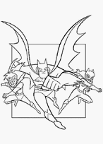 coloriage Batman robin et batwoman